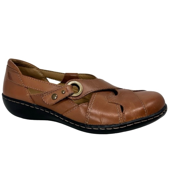 Clark’s Ashland India Tan Women’s Brown Leather Slip on Flats - Picture 16 of 16